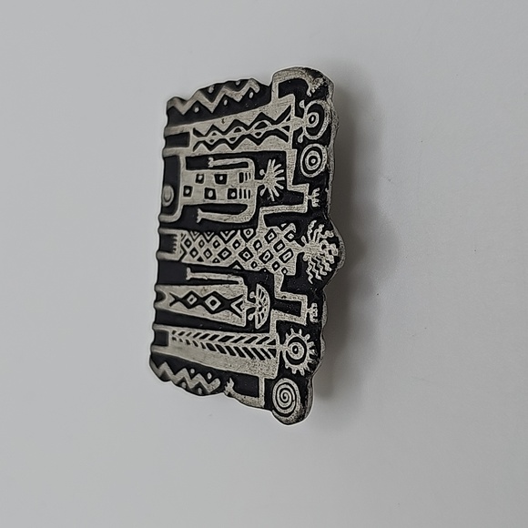 Alice Seely 2000 Signed Silver Pin Brooch Tribal - Picture 4 of 5